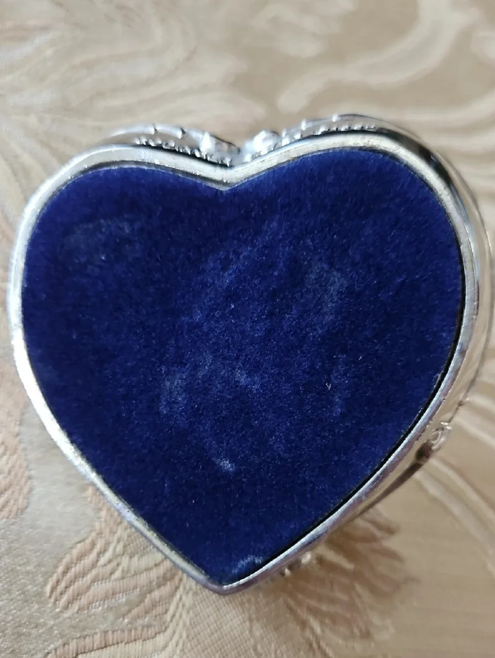 Vintage 1992 Godinger Silver Plated Heart Ring Holder - Ornate Floral